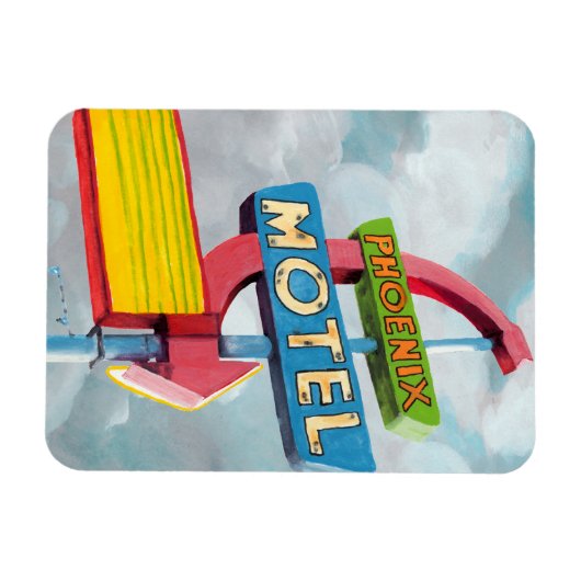 Watercolor Phoenix Motel Magnet (Horizontal)