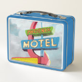 Watercolor Phoenix Motel Metall Lunch Box (Rückseite)