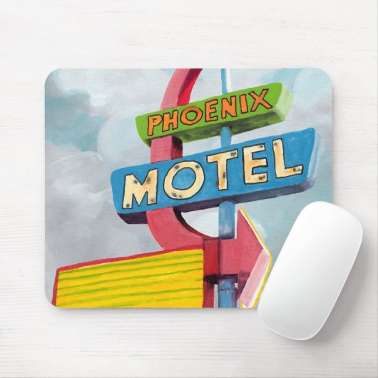 Watercolor Phoenix Motel Mousepad (Mit Mouse)