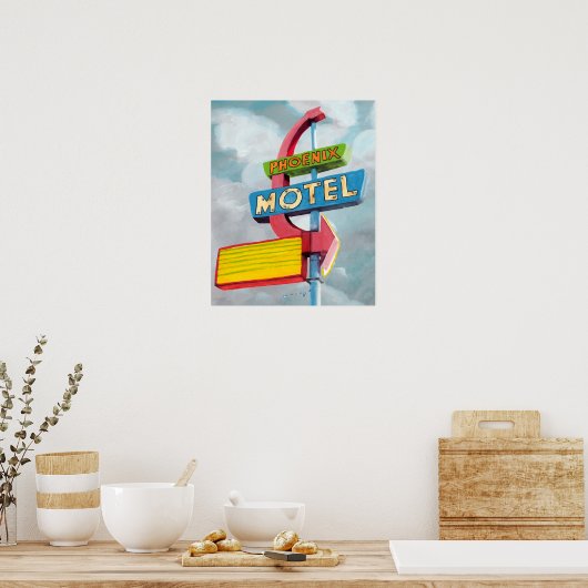 Watercolor Phoenix Motel Poster (Küche)