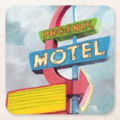 Watercolor Phoenix Motel Rechteckiger Pappuntersetzer (Vorderseite)