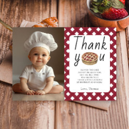 Watercolor Pie Baby Cook Geburtstagsparty Dankeskarte