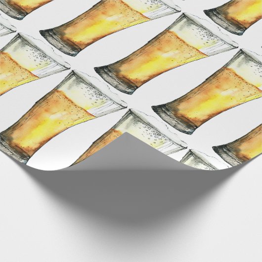 Watercolor Pilsner Glasses Geschenkpapier (Ecke)