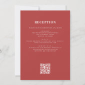 Watercolor Pine Bow Christmas QR Code Wedding Einladung (Rückseite)