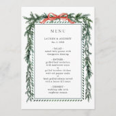 Watercolor Pine Garland Wedding Menükarte (Vorderseite)