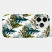 Watercolor Pine Muster Elegante Winter Case-Mate iPhone Hülle (Rückseite (Horizontal))