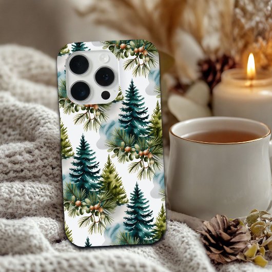 Watercolor Pine Muster Elegante Winter Case-Mate iPhone Hülle