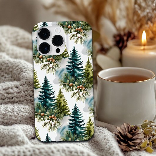 Watercolor Pine Muster Elegante Winter Case-Mate iPhone Hülle