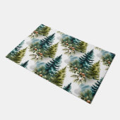 Watercolor Pine Muster Elegante Winter Fußmatte (Schrägansicht)