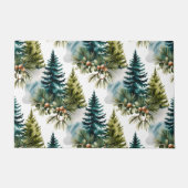 Watercolor Pine Muster Elegante Winter Fußmatte (Vorderseite)