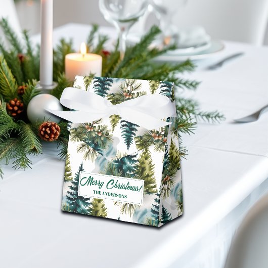 Watercolor Pine Muster Elegante Winter Geschenkschachtel