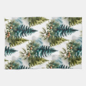 Watercolor Pine Muster Elegante Winter Geschirrtuch (Horizontal)
