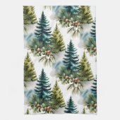 Watercolor Pine Muster Elegante Winter Geschirrtuch (Vertikal)