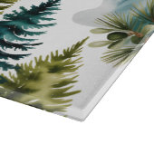 Watercolor Pine Muster Elegante Winter Schneidebrett (Ecke)
