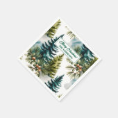 Watercolor Pine Muster Elegante Winter Serviette (Ecke)
