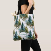 Watercolor Pine Muster Elegante Winter Tasche (Von Nahem)