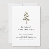 Watercolor Pine Tree Christmas Party Einladung (Vorderseite)