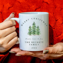Watercolor Pine Tree Forest Christmas Kaffeetasse