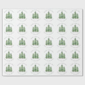 Watercolor Pine Tree Forest Geschenkpapier (Flach)
