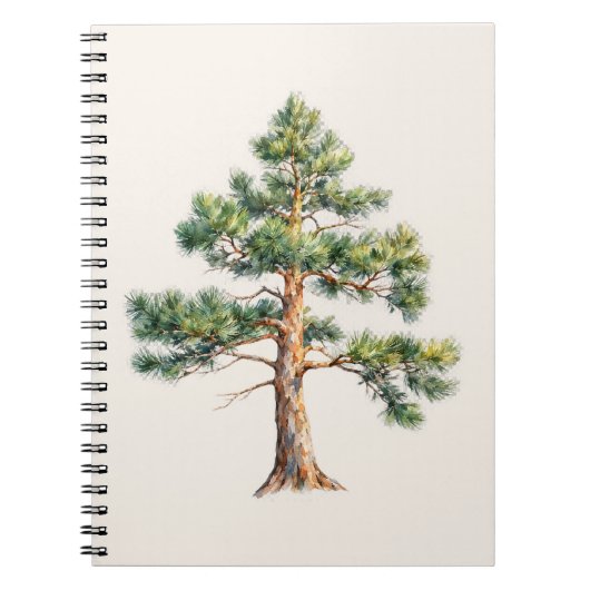 Watercolor Pine Tree Notizblock (Vorderseite)
