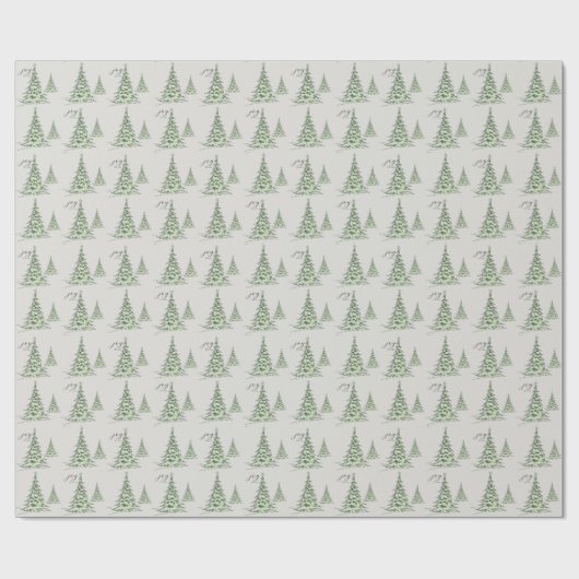 Watercolor Pine Trees Christmas Joy  Geschenkpapier (Flach)