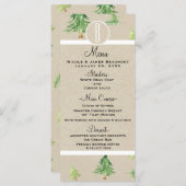 Watercolor Pine Trees Kraft Winter Wedding Menu Menükarte (Vorne/Hinten)