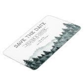 Watercolor Pine Trees Mountain Save the Date Invit Magnet (Linke Seite)