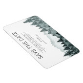Watercolor Pine Trees Mountain Save the Date Invit Magnet (Rechte Seite)
