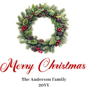 Watercolor Pine Wreath Christmas Napkin Design Serviette