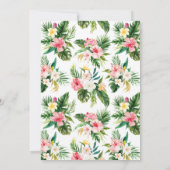 Watercolor Pineapple Hibiscus Tropical Birthday Einladung (Rückseite)