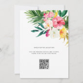 Watercolor Pineapple Tropical QR Code Wedding Einladung (Rückseite)