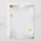 Watercolor Pines Berries Bow Red Christmas Party  Einladung (Rückseite)