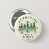Watercolor PineTrees Family Reunion Button (Vorne & Hinten)