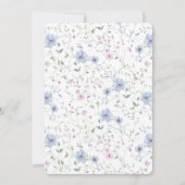 Watercolor Pink And Dusty Blue Botanical Wedding  Einladung (Rückseite)