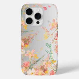 Watercolor Pink and Gold Floral Custom Name Phone  Case-Mate iPhone Hülle