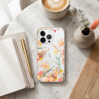 Watercolor Pink and Gold Floral Custom Name Phone Case-Mate iPhone Hülle
