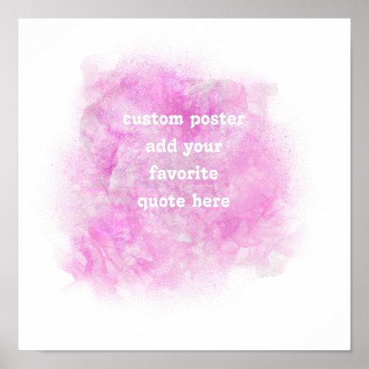 watercolor pink and white add your quote poster (Vorne)