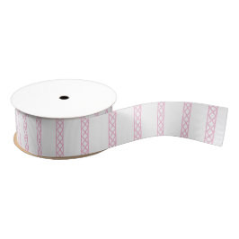 Watercolor Pink and White Bamboo Stripes Ripsband