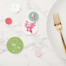 Watercolor Pink Axolotl Geburtstagsparty Konfetti