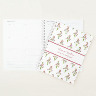 Watercolor Pink Bellflower Muster Weekly Planner Planer