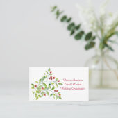 Watercolor Pink Berry Business Card Visitenkarte (Stehend Vorderseite)