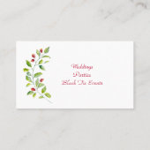 Watercolor Pink Berry Business Card Visitenkarte (Rückseite)