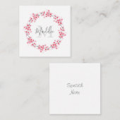 Watercolor Pink Blossoms Kranz Mitteilungskarte (Vorne/Hinten)