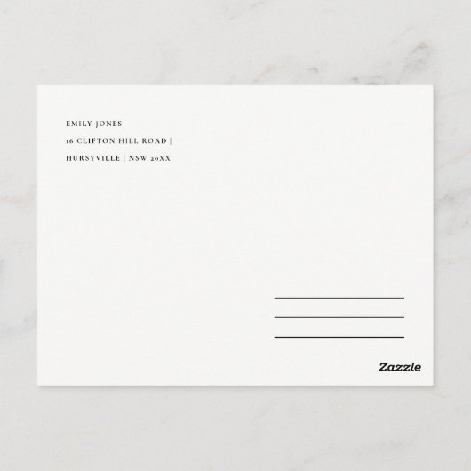 WATERCOLOR PINK BLUME GREEN FOLIAGE DANKE POSTKARTE (Rückseite)