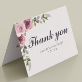 Watercolor Pink Blume Wedding Danke Karte