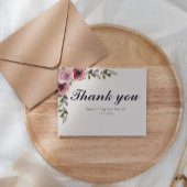 Watercolor Pink Blume Wedding Danke Karte