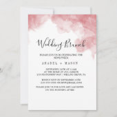 Watercolor Pink Blush & Gold Hochzeitsbrunch Einladung (Vorderseite)