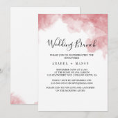 Watercolor Pink Blush & Gold Hochzeitsbrunch Einladung (Vorne/Hinten)