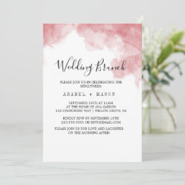 Watercolor Pink Blush & Gold Hochzeitsbrunch Einladung