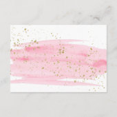 Watercolor Pink Blush & Gold Wedding Details Card Begleitkarte (Rückseite)